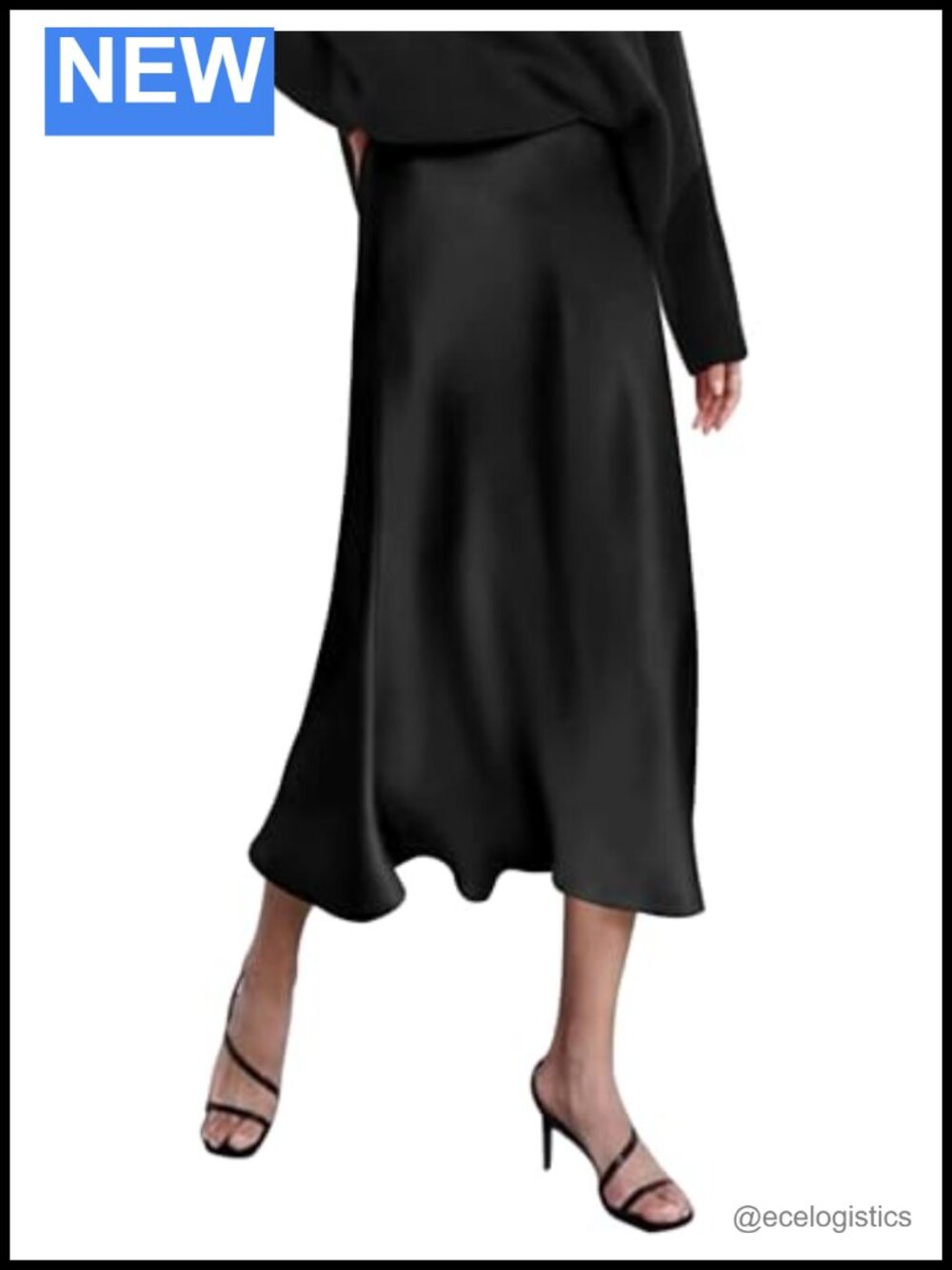 Women's Pleated Midi Skirt High Waisted Bodycon Satin Zipper Side Slit Work Wear